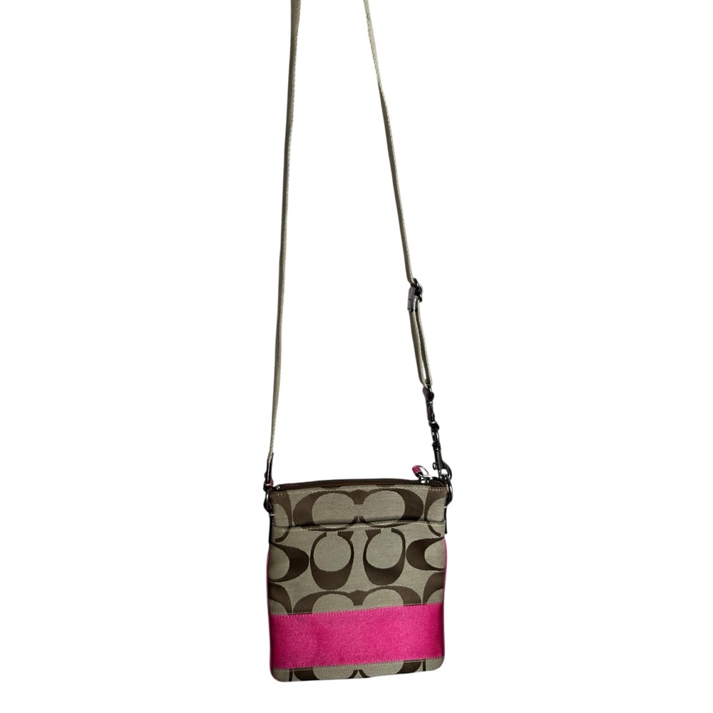 Coach Pink/Brown Monogram Crossbody Bag